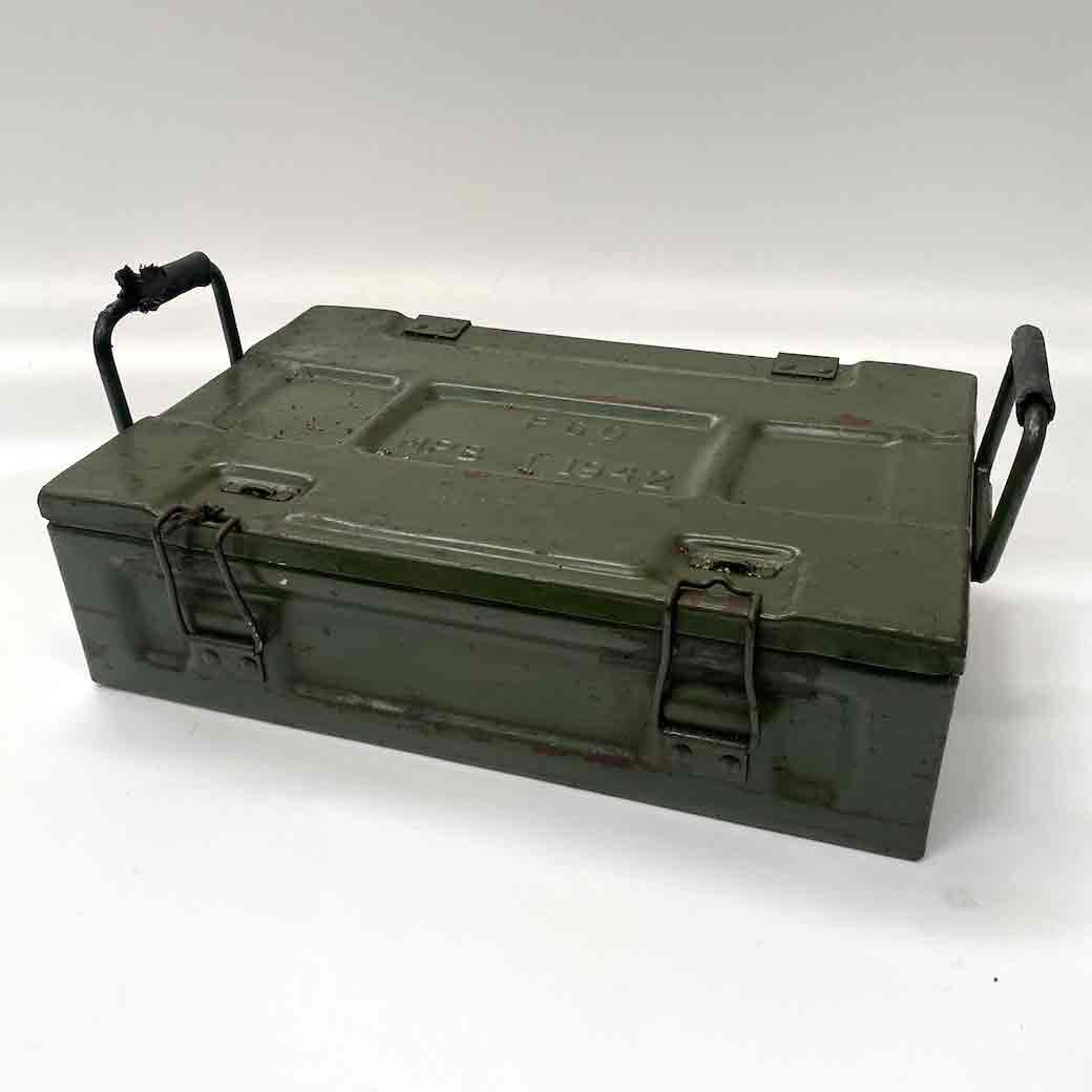 AMMO BOX, Metal - Green 46 x 30 x 12cmH