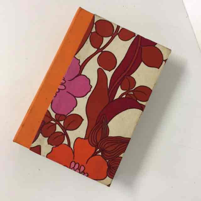 BOOK BOX, Retro Orange & Pink Floral 26cm