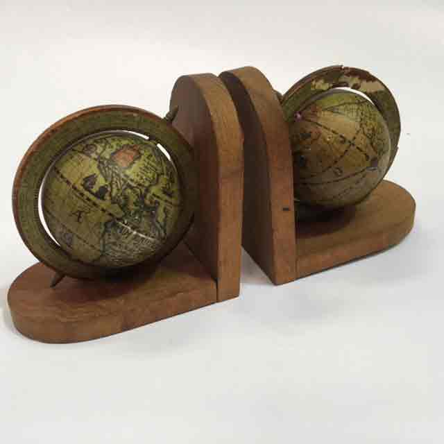 BOOK END (PAIR), Vintage Globe