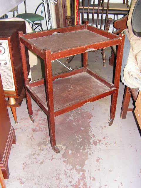 TROLLEY, Drinks Trolley Dark Stained Timber