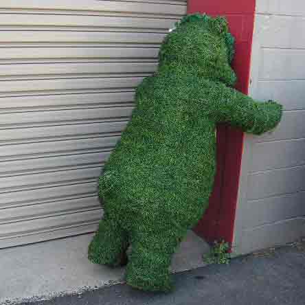 TOPIARY BEAR,  Faux Green Grass 1.4m High