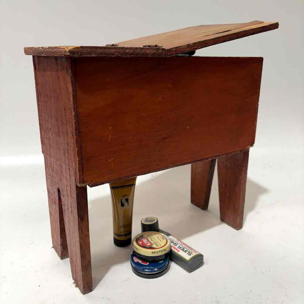 SHOE SHINE BOX, Stained Timber 