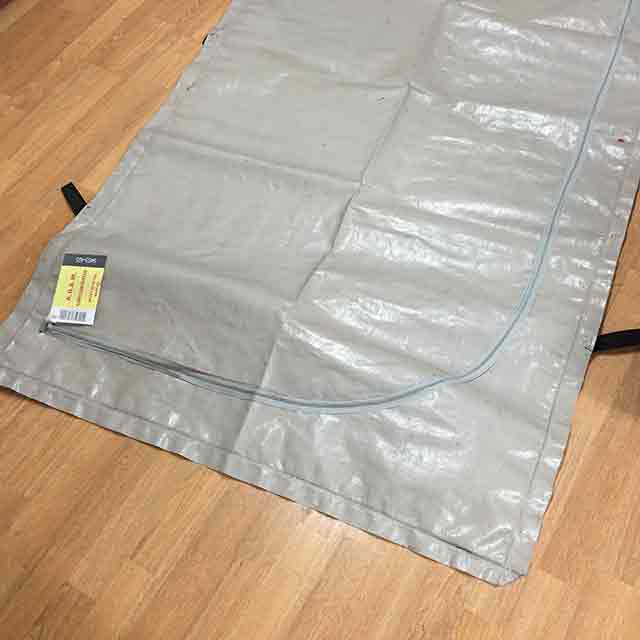 BODYBAG, Beige Tarp Material - Side Zip Black Straps 2.3m x 1m 