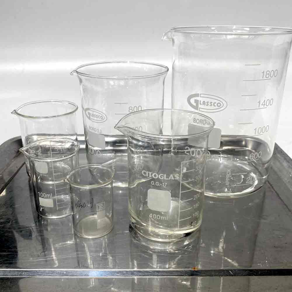 LAB GLASSWARE, Beaker 50mL - 2000mL (50/100/250/400/1000/2000mL available)