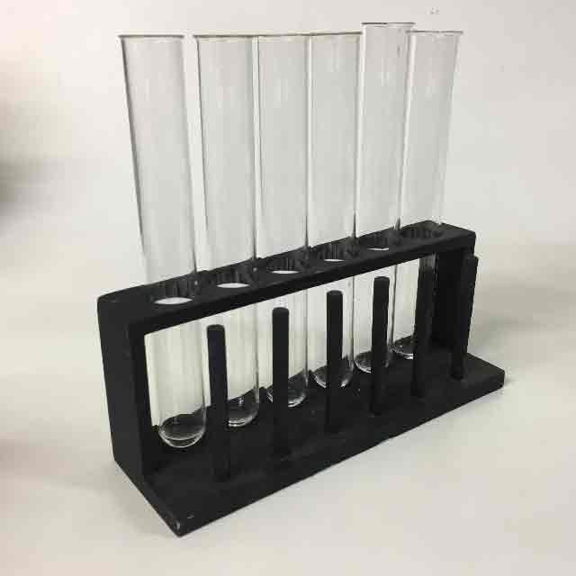 TEST TUBE RACK, Black w 6 Test Tubes