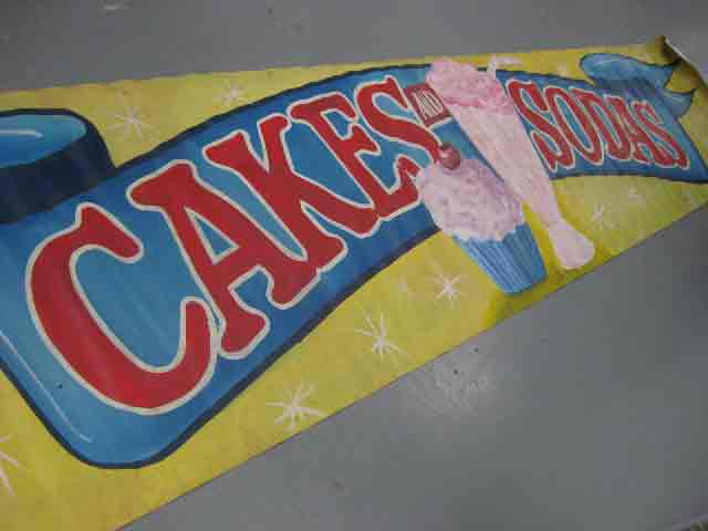 SIGN, Banner - Cakes n Sodas 70cm x 3.6m