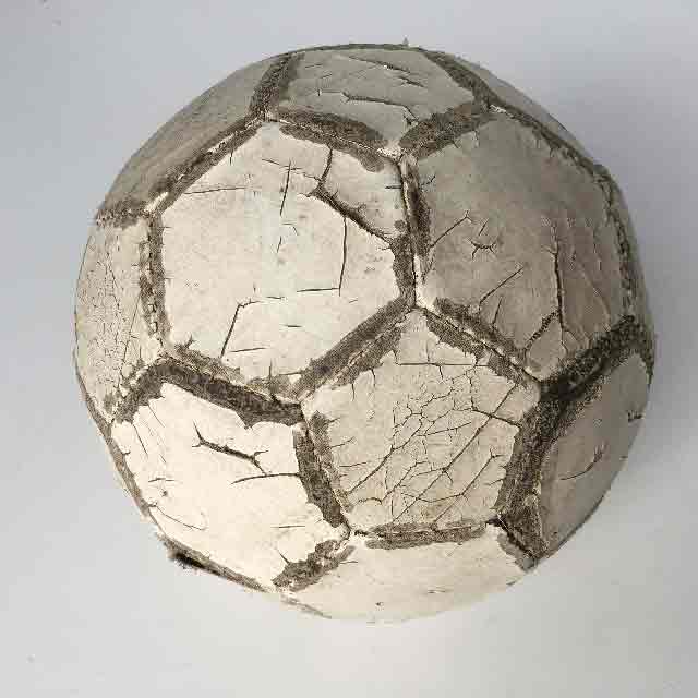 BALL, Soccer - Aged White Leather (Does not pump up fully )