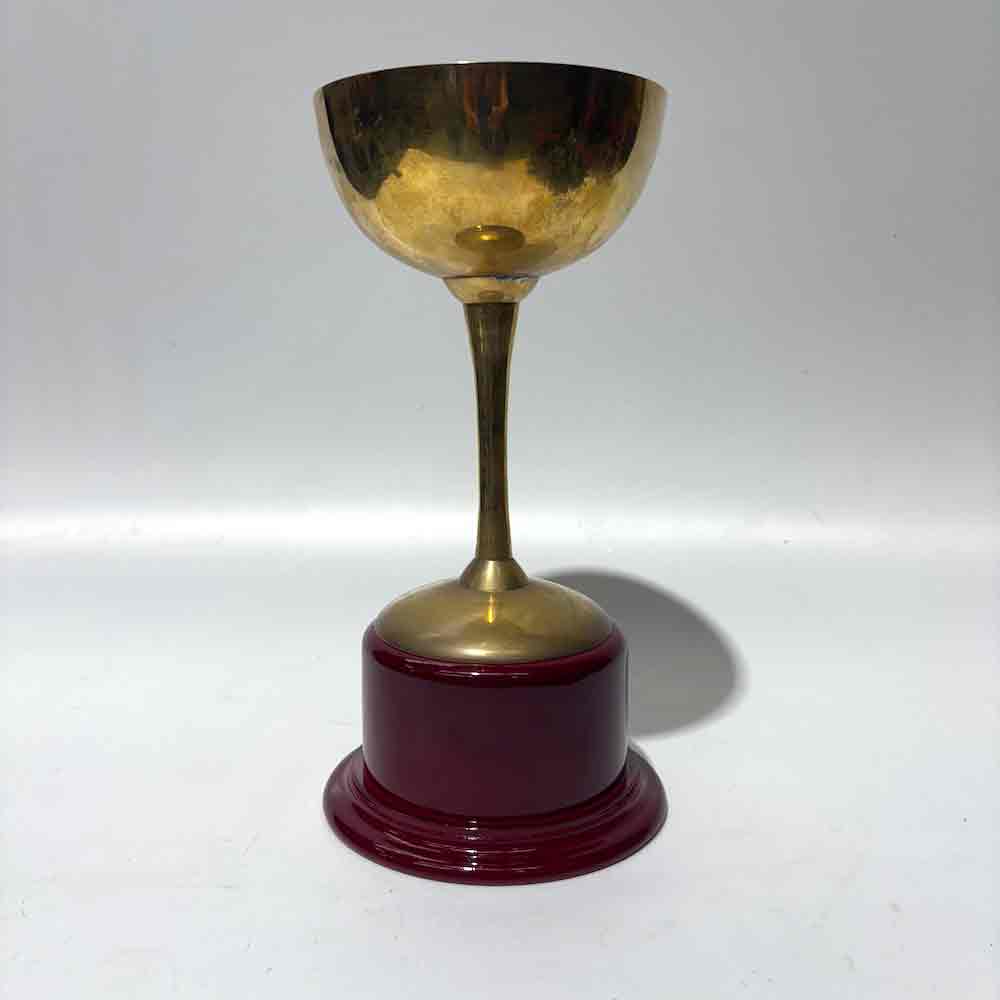 TROPHY, Cup - Large Gold 32cm H on Red Lacquer Base