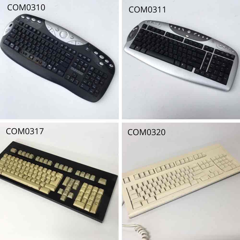 COMPUTER KEYBOARD, Black w Silver Keys, COM0311 - Silver w Black Keys, COM0317 - Black w Beige Keys or COM0320 - Off White - Blank Keys