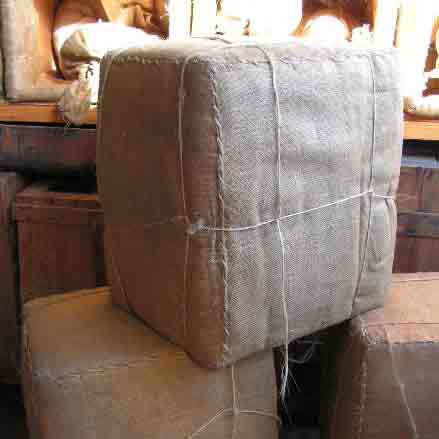 CRATE, Hessian Covered Tea Chest